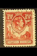 1938  KGVI Definitive 1½d Carmine-red With "Tick Bird" Flaw, SG 29b, Fine Used, The Variety Clearly Visible. For More Im - Noord-Rhodesië (...-1963)