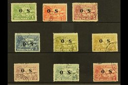 OFFICIALS  1925-31 "OS" Opt'd "Native Village" Set, SG O22/30, Fine Cds Used (9 Stamps) For More Images, Please Visit Ht - Papoea-Nieuw-Guinea