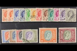 1954-56  QEII Definitives Complete Set, SG 1/15, Plus The ½d And 1d Coil Stamps, SG 1a And 2a, Very Fine Used. (18 Stamp - Rhodesië & Nyasaland (1954-1963)