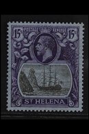 1922  15s Grey And Purple On Blue, Badge Of The Colony, SG 113, Very Fine Mint Og. For More Images, Please Visit Http:// - Sainte-Hélène