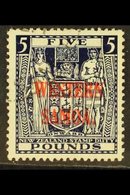 1945 - 1953  £5 Indigo Blue Postal Fiscal, On Wiggins Teape Paper, SG 214, Very Fine Used. Scarce And Attractive Stamp.  - Samoa
