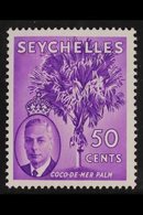 1952  50c Reddish Violet WATERMARK ERROR ST EDWARD'S CROWN Variety, SG 167b, Very Fine Mint, Very Fresh. For More Images - Seychelles (...-1976)