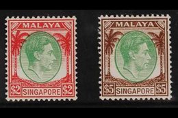 1948-52  TOP VALUES $2 & $5 Perf 14, SG 14/15, Very Fine Mint (2 Stamps) For More Images, Please Visit Http://www.sandaf - Singapour (...-1959)