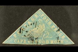 CAPE OF GOOD HOPE  1861 "wood-block" 4d Pale Milky Blue, SG 14, Used, Thinned And A Repaired Tear. Cat £2,000. For More  - Unclassified