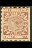 NATAL  1874-99 5s Maroon, Perf 15 X 15½, SG 71a, Mint, Light Toning In Margin At Top Left. For More Images, Please Visit - Unclassified