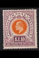 NATAL  1908 £1.10 Brown- Orange And Deep Purple Chalk Surfaced Paper, SG 162, Fine Mint. For More Images, Please Visit H - Ohne Zuordnung