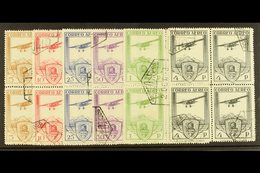 1930 RAILWAY CONGRESS  Airmail Set Complete, SG 547/552, In Superb Used Blocks Of 4. (6 Blks) For More Images, Please Vi - Sonstige & Ohne Zuordnung