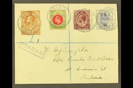 1933  (23 Jan) Registered Env From Mbabane To Pretoria Bearing Natal 2d, OFS 3d, SA 2d & Swaziland 2d Stamps Tied Mbaban - Swasiland (...-1967)