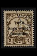 1914  3pf Brown With 16mm Ovpt, 2mm Spacing, SG H14, Very Fine Used. Rare Stamp. For More Images, Please Visit Http://ww - Autres & Non Classés