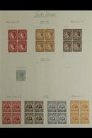 1887-1951 ATTRACTIVE FINE MINT COLLECTION  With Many Blocks Of 4 Presented On Leaves, Includes 1887-89 6d & 1s Blocks Of - Turks & Caicos (I. Turques Et Caïques)