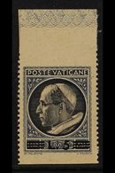 1945-46  5L On 2L50 Black & Blue, "Pius XII" HORIZONTALLY IMPERFORATE (at Top & Bottom), Top Margin Example, Sassone 107 - Autres & Non Classés