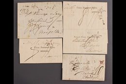 1811-19 LONDON INSPECTORS' STARS ON ENTIRES  Open Stars In Red, With 1811 Single Framed, Then 1817 (3, One With Petersfi - ...-1840 Voorlopers