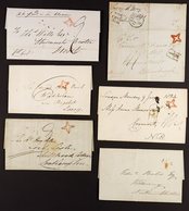 1830-39 LONDON INSPECTORS' STARS ON ENTIRES  Red Single Or Double Lined Stars, Incl. 1831 To Edinburgh With Additional " - ...-1840 Vorläufer