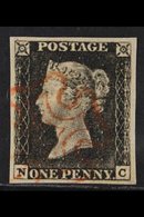 1840  1d Black, Lettered "N C", SG 2, Very Fine Used With Four Neat Margins And Light Red MX Cancellation. For More Imag - Unclassified