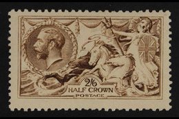 1915  2s6d Yellow-brown (worn Plate) Seahorse, De La Rue Printing, SG 406, Mint, Lightly Hinged. For More Images, Please - Non Classés