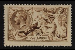 1915  2s6d Yellow-brown (worn Plate) Seahorse, De La Rue Printing, SG 406, Mint, Lightly Hinged. For More Images, Please - Unclassified