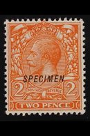 1924  2d Orange, Wmk Block Cypher With "SPECIMEN" OVERPRINT TREBLE - TWO ALBINO, SG Spec N36sb, Never Hinged Mint. Very  - Unclassified