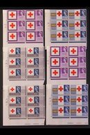 1963  Red Cross Centenary Congress Ordinary And Phosphor Sets In CYLINDER NUMBER BLOCKS OF SIX, SG 642/4, 642p/4p, Super - Other & Unclassified