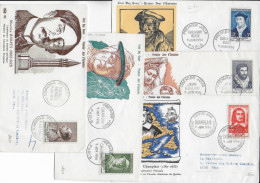 HOMMES CELEBRES - 1956 - YVERT N° 1066/1070 - 5 ENVELOPPES FDC - 1950-1959