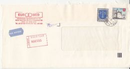 7600FM- COAT OF ARMS, FORTRESS, STAMPS ON REGISTERED COVER, 1996, SLOVAKIA - Covers & Documents