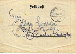 Feldpost + Censure De Schwabisch Sur Lettre 1944 Avec Le Texte - Covers & Documents