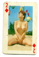 Carte Format 8,4 X 5,5 - Deux De Carreau - Femme Nue - Autres & Non Classés