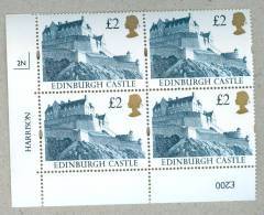GB CASTLES HARRISON 1992 Gold Head £2 Cylinder Block Of 4 - Cyl  2N - Feuilles, Planches  Et Multiples