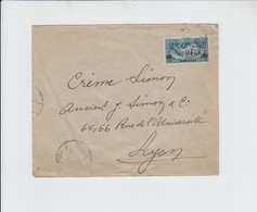 Grand Liban  Maury 79 D, Surcharge SUR ENVELOPPE POUR LYON - 1927 - BANQUE DE SYRIE ET LIBAN - Briefe U. Dokumente