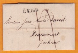 1817 - LAC Commerciale De GEND, Gand, Roy. Uni Des Pays Bas Auj. Belgique Vers Francomont Par Verviers - ...-1852 Voorlopers