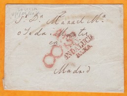 Prefilatelia - Enveloppe De SEVILLA, Séville, Andalucia Vers Madrid, Castilla, Espagne - ...-1850 Vorphilatelie