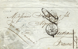 1865- Lettre De Callao ( Pérou ) " Voie De Panama " Marque D'échange G B / 2,87 5/10 - Maritime Post