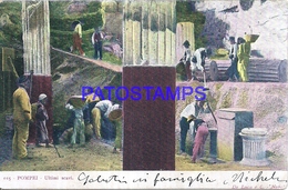 125448 ITALY POMPEI NAPOLES LAST EXCAVATIONS MULTI VIEW BREAK POSTAL POSTCARD - Autres & Non Classés