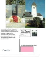 1540b: Privatganzsache AK Postkarten-App: A- 2305 Witzelsdorf, Wehrkirche, Kriegerdenkmal - Gänserndorf