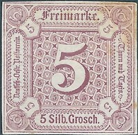 Germania Germany Deutschland,Thurn Und Taxis 1859 -1861 Colored Print On White Paper 5Sgr Violet, Mint - Mint