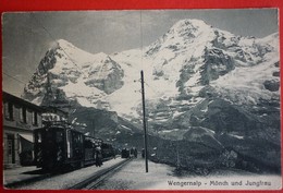 SWITZERLAND - WENGERNALP , TRAIN AT STATION 1927 - Treni
