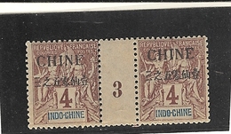 Chine _bureau Indochinos_  Millésimes (1893) N°3 - Nuevos