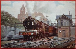 N.B.RI. EXPRESS LEAVING EDINBURGH , STEAM LOCOMOTIVE - Trains