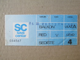 Ticket Concert / Belgrade - Sava Centar, 1996. - Concert Tickets