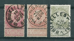57 + 58 + 59 Gestempeld BRUXELLES 5 - 7 - COBA 6 Euro - 1893-1900 Fine Barbe