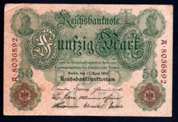 Banconota Germania 50 Mark 1910 (circolata) - 50 Mark