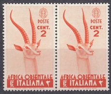 AFRICA ORIENTALE ITALIANA - 1938 - Coppia Di Yvert 1 Nuovi MNH Uniti Fra Loro. - Italian Eastern Africa