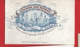 Lot85C: 6 ViSiT Cards, Printer: All  RATiNCKX In ANVERS Antwerpen Porseleinkaarten Circa 1840 à1860 Hand Press Litho - Cartes Porcelaine