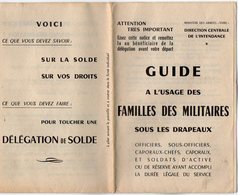 VP16.206 - MILITARIA - Document - Le Guide à L'Usage Des Familles Des Militaires - Dokumente