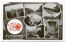 LAKE DISTRICT : CARLISLE (MULTIVIEW) / POSTMARK - CARLISLE / ADDRESS - PATTERDALE, BARCO HOUSE, 1908 (TUCKS) - Carlisle