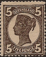 QUEENSLAND 1907 5d Sepia QV SG 295a HM TR446 - Nuovi