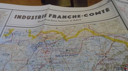 CARTE INDUSTRIE DE FRANCHE-COMTE (DOUBS, TERRITOIRE-DE-BELFORT)  éditée En 1940 - Franche-Comté