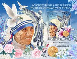 Niger. 2019 40th Anniversary Of Mother Teresa's Nobel Peace Prize. (0504b) OFFICIAL ISSUE - Mother Teresa