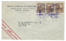 COVER CORREO AEREO VENEZUELA - MARACAIBO - NEW YORK - BANCO COMERCIAL DE MARACAIBO. - Venezuela