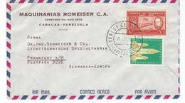COVER CORREO AEREO VENEZUELA - CARACAS - FRANKURT - ALEMANIA - EUROPA - 1960 - Venezuela