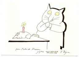 CPM       TOMI UNGERER              JOYEUX ANNIVERSAIRE PATRICK HAMM           CHAT AVEC SOURIS PETARD - Ungerer